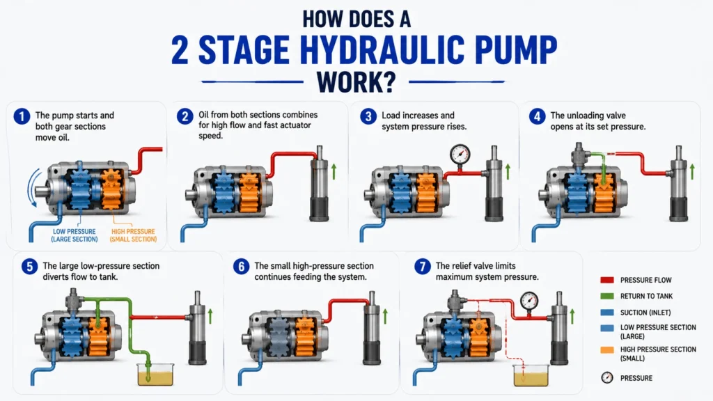 How Does a 2 Stage Hydraulic Pump Work