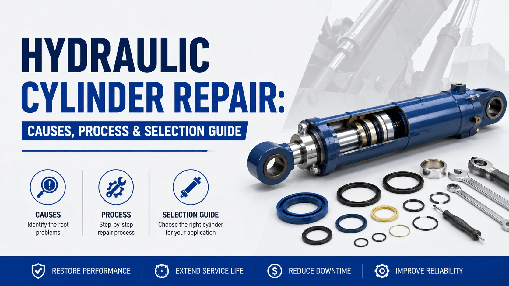 Hydraulic Cylinder Repair- Causes, Process & Selection Guide