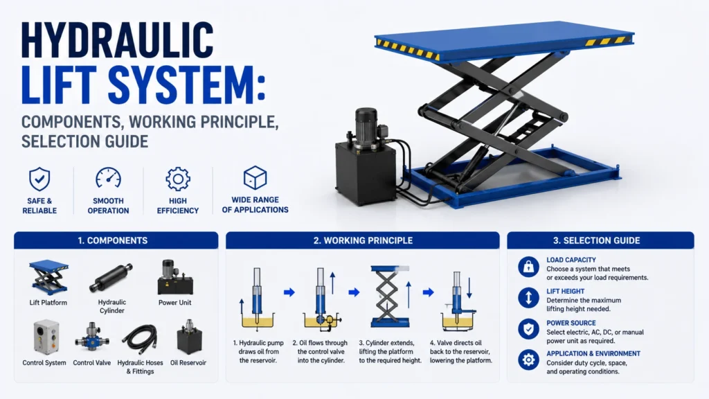 Hydraulic Lift System- Components, Working Principle, Selection Guide