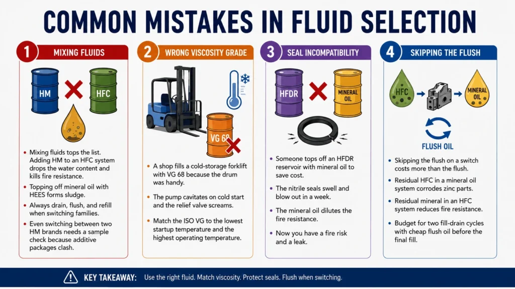 Common mistakes in fluid selection