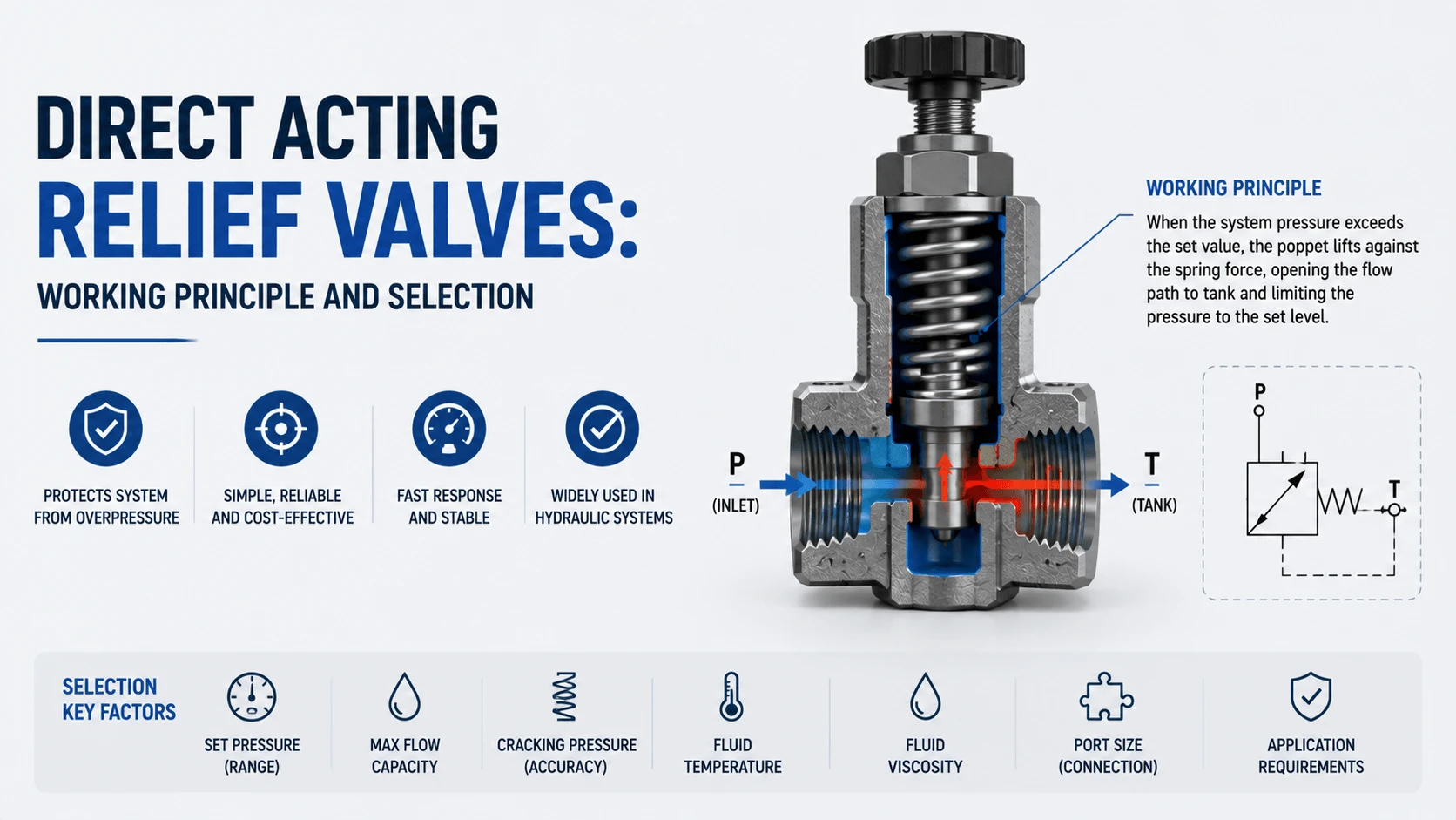 Direct Acting Relief Valves- Working Principle and Selection