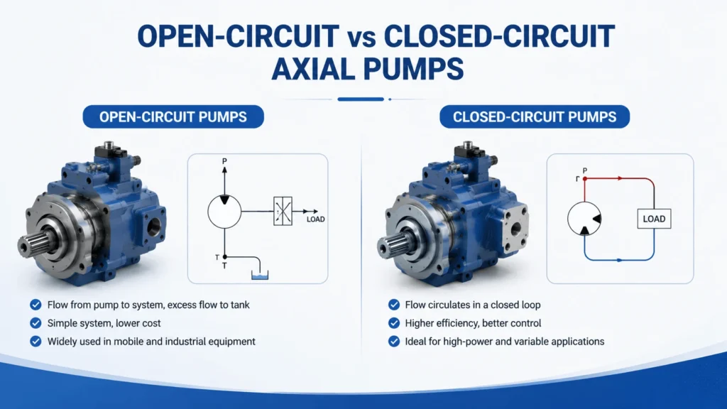Open-Circuit vs Closed-Circuit Axial Pumps