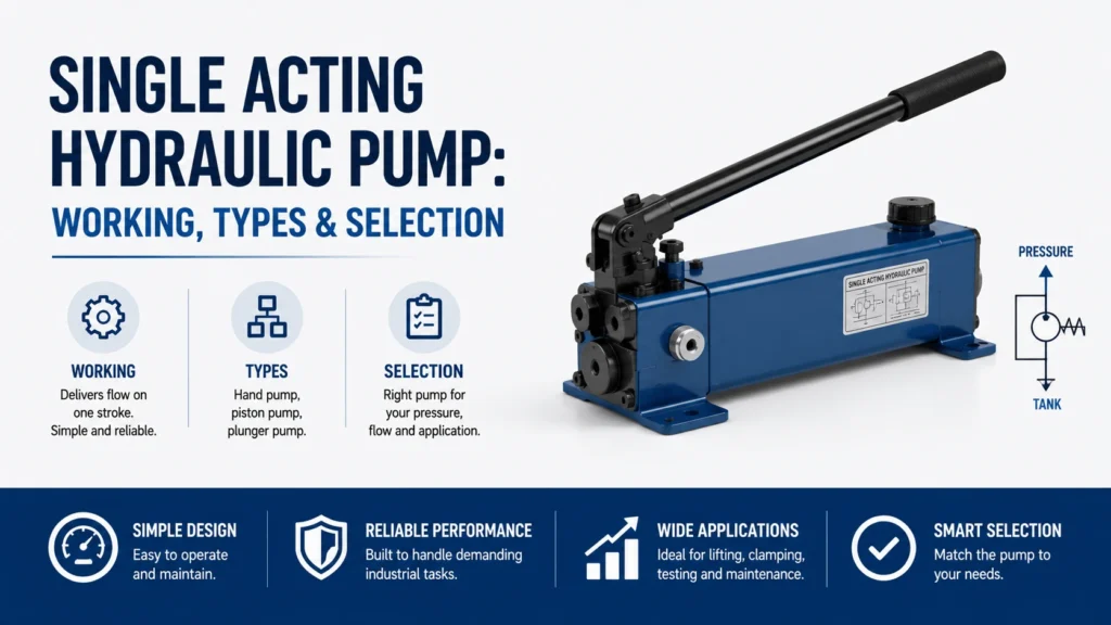 Single Acting Hydraulic Pump- Working, Types & Selection