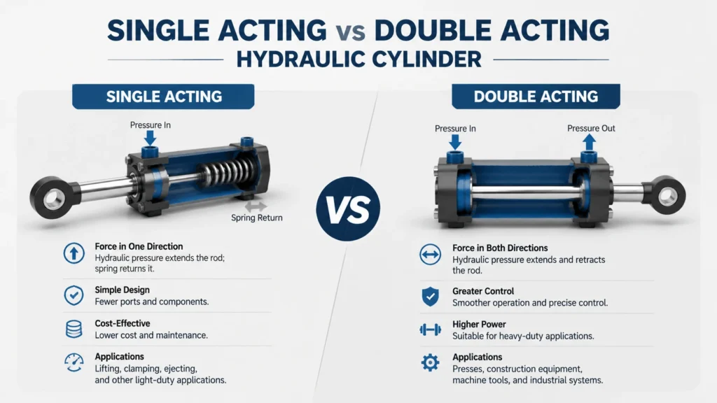 Single Acting vs Double Acting Hydraulic Cylinder