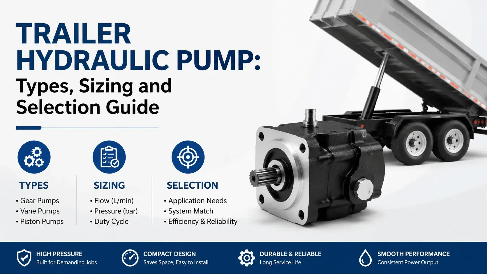 Trailer Hydraulic Pump- Types, Sizing and Selection Guide