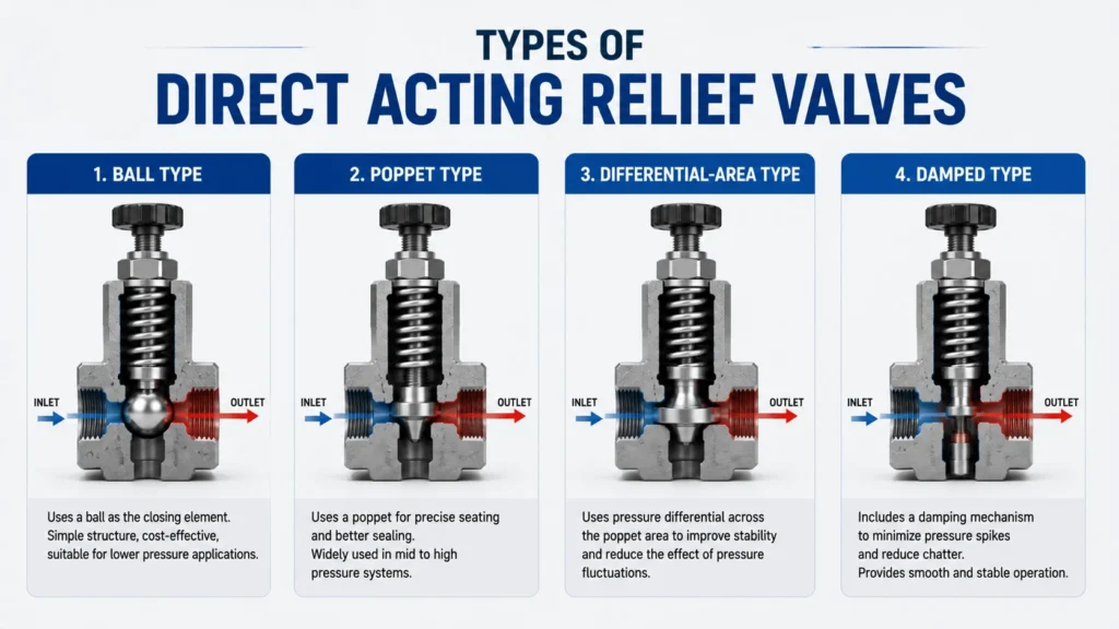 Types of Direct Acting Relief Valves