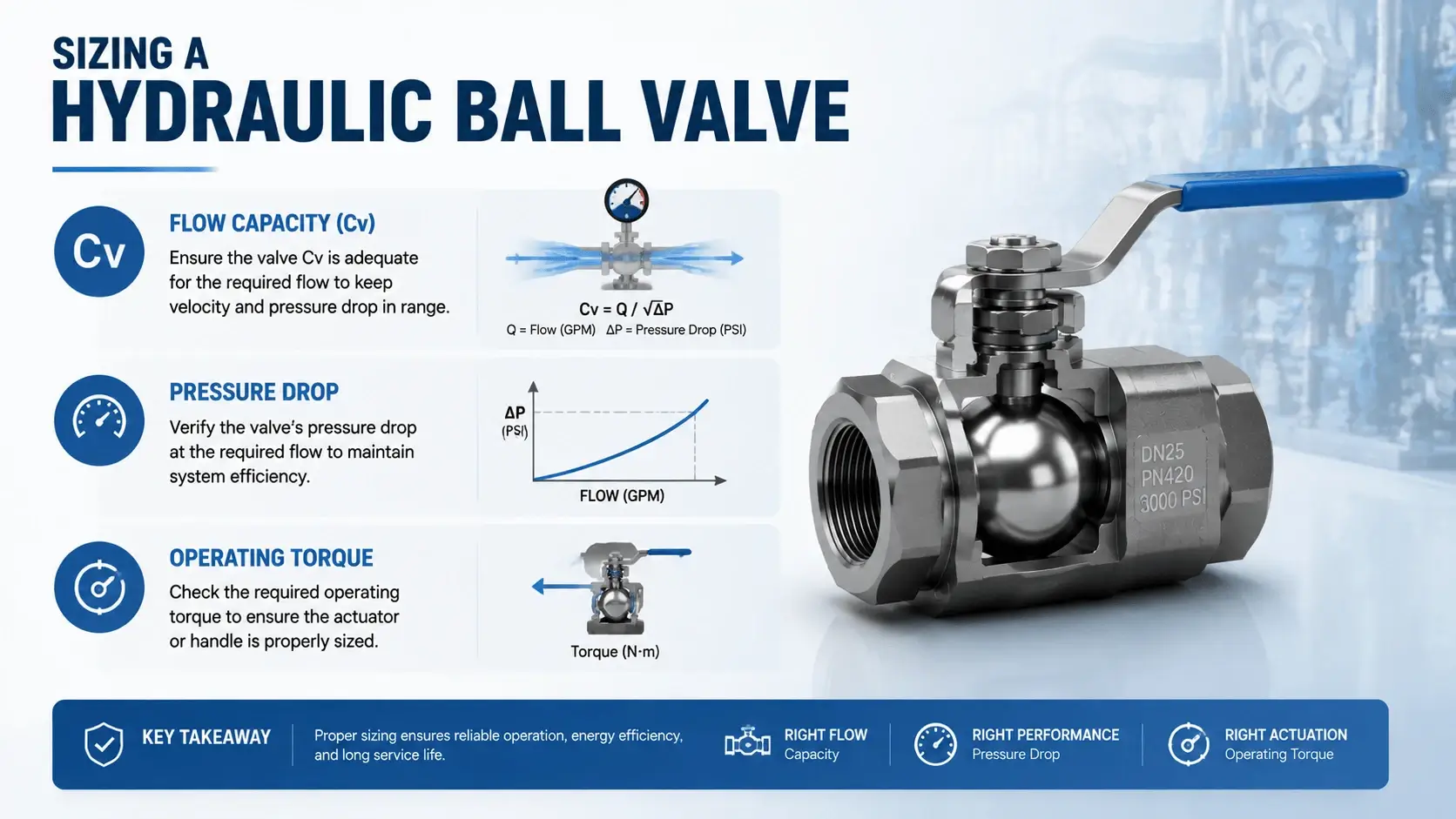 Sizing a Hydraulic Ball Valve